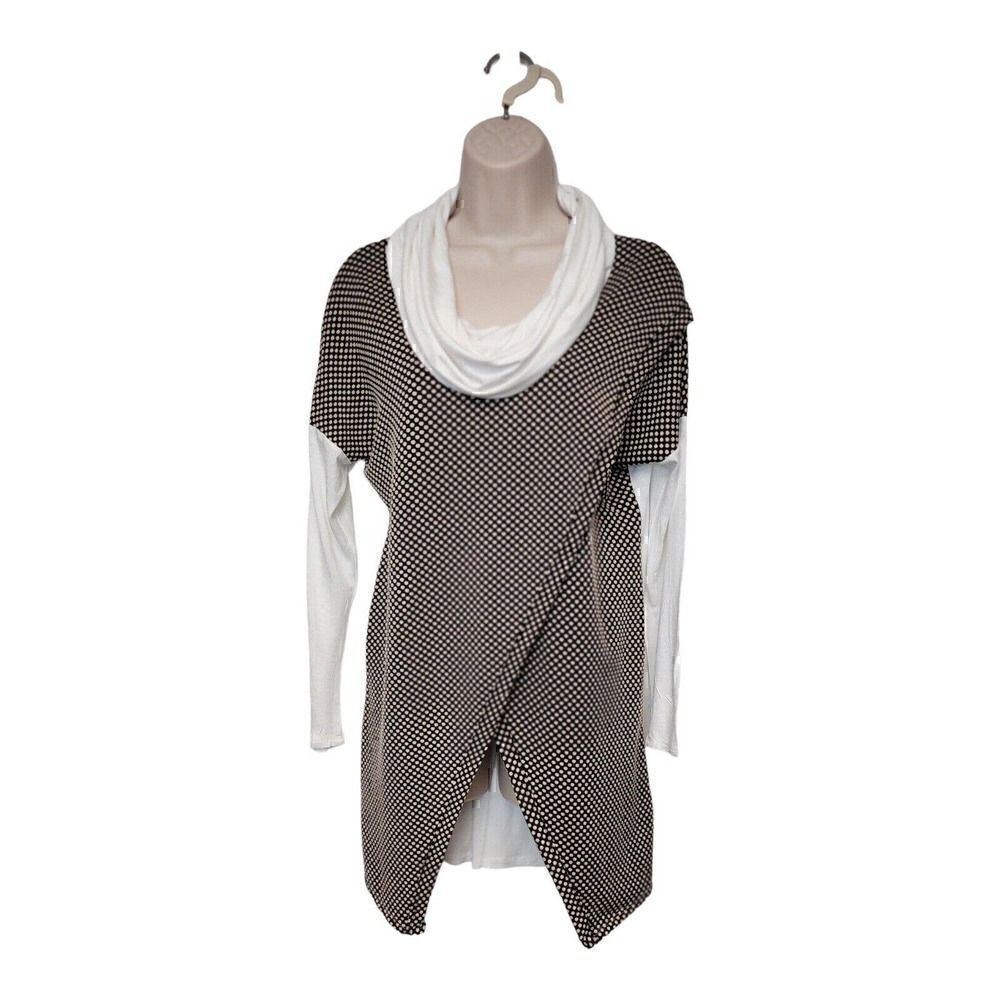 Lollipop Star Long Sleeve Multicolor Black Polka-Dots Tunic Blouse Size …